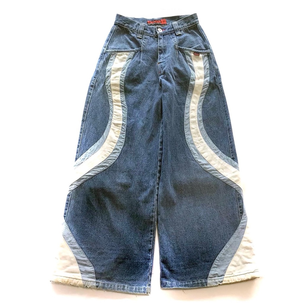 Vintage 90’s Stone Denim Jeans Rave Skate Wide Leg Ladies Size Three